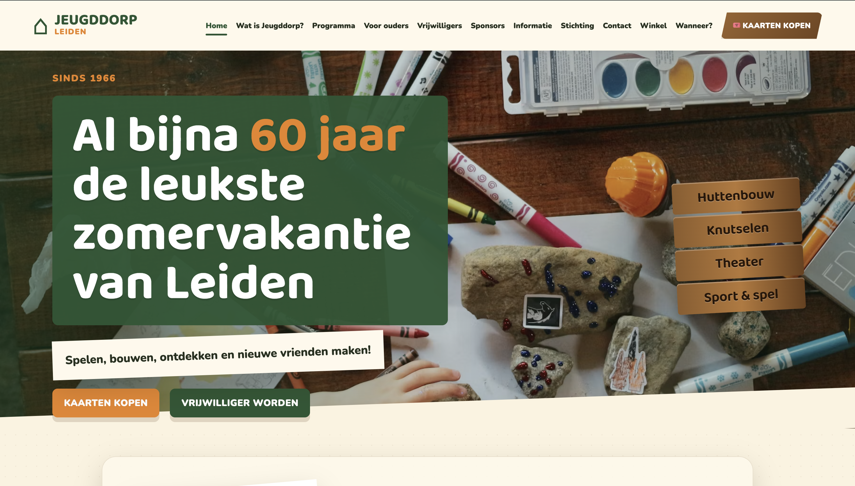 Jeugddorp homepage screenshot